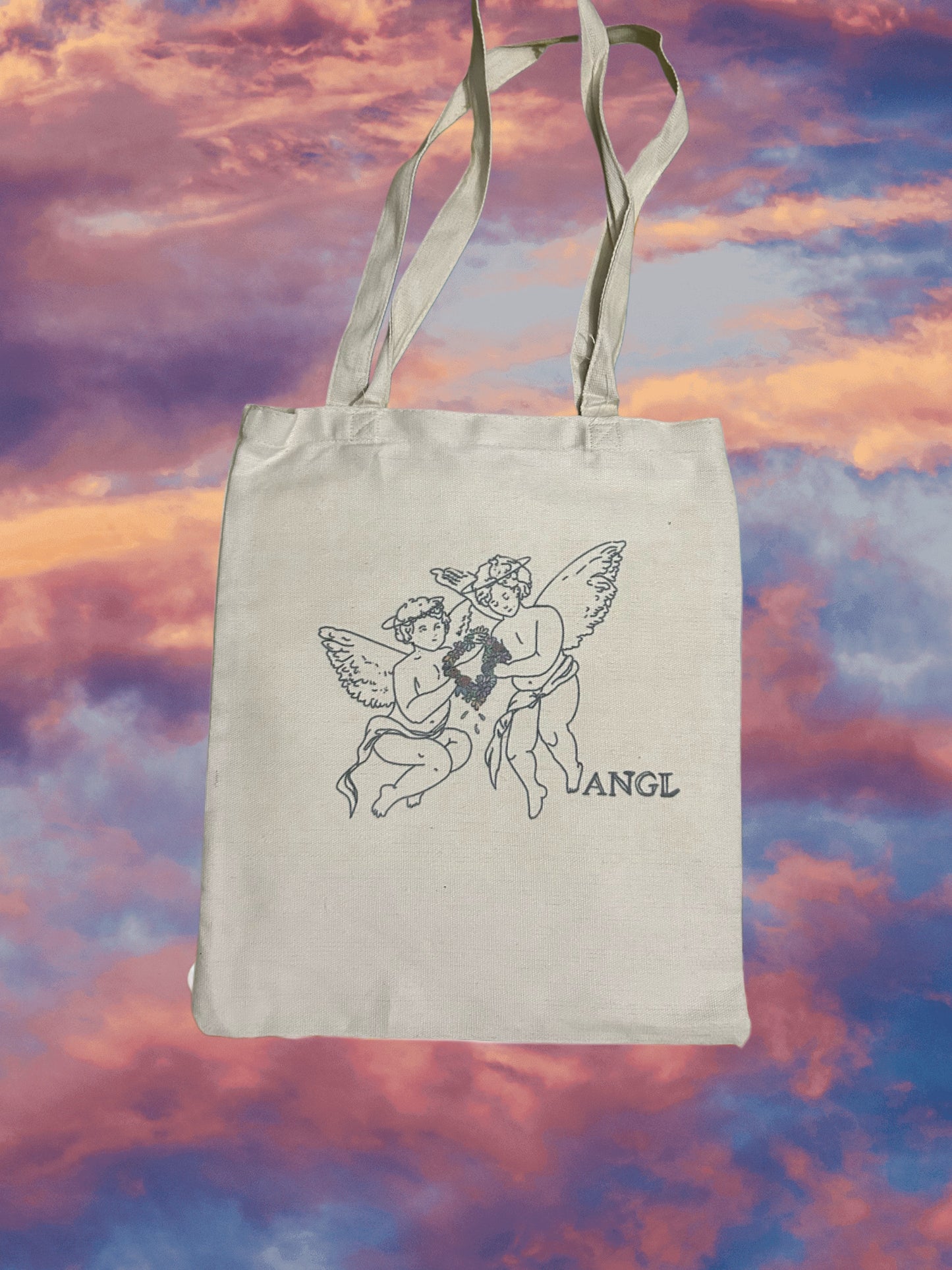 Baby Angel Tote bag (Colored Flowers)
