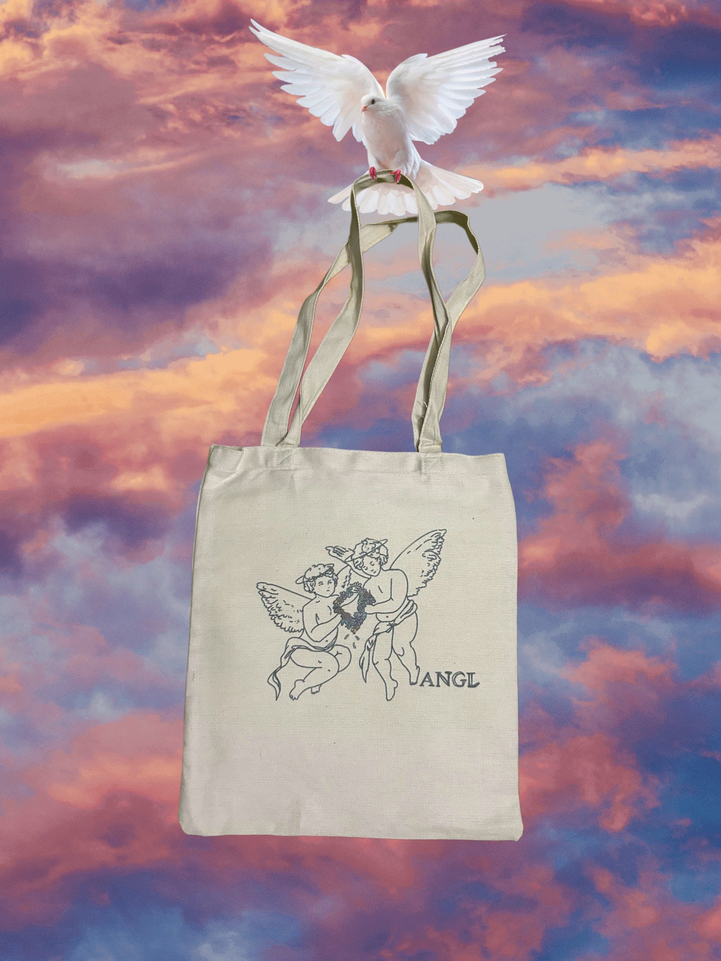 Baby Angel Tote bag (Colored Flowers)