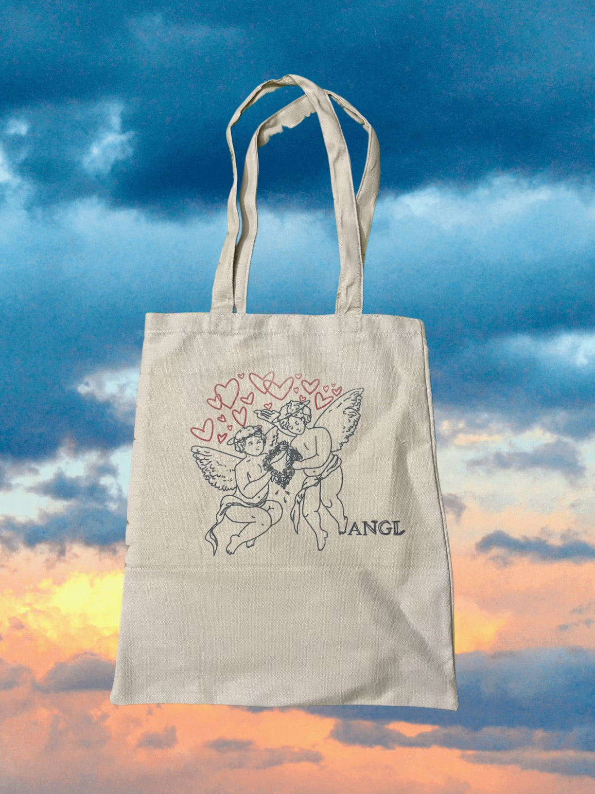 Baby Angel Tote Bag (Hearts)